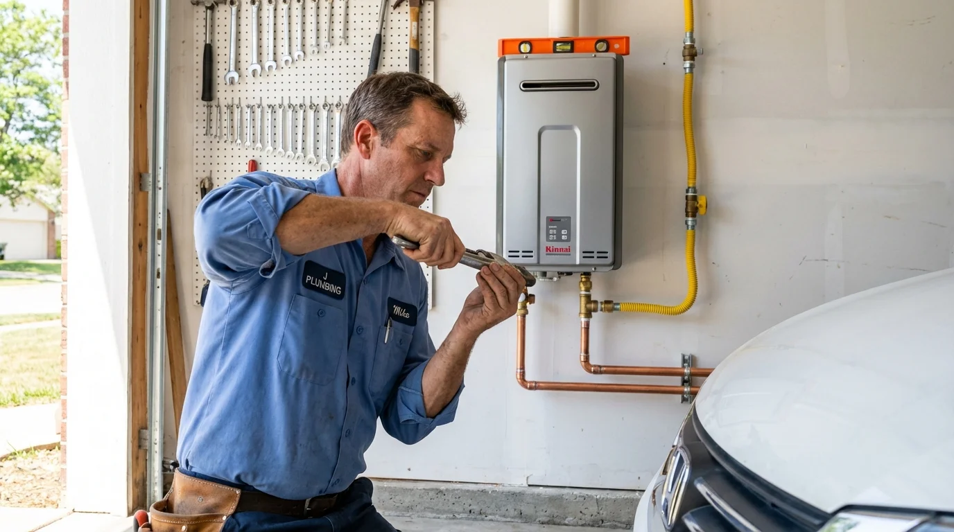 Tankless water heater installation by a Johns Plumbing LLC plumber in Abbotsford